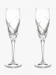Cut Crystal Glass Champagne Flutes, 160ml, Set of 2, Clear