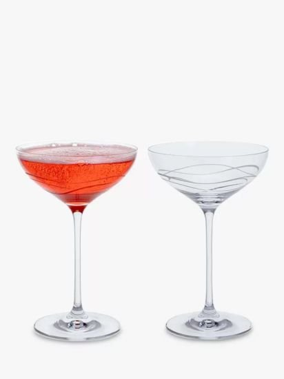 Twilight Cocktail Saucer Champagne Glass, Set of 2, 330ml, Clear