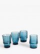 Fish Stacking Glass Tumblers, Set of 4, 220ml, Teal