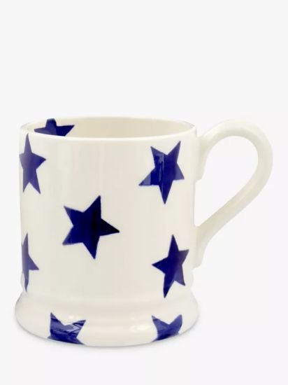 Blue Star Half Pint Mug, 300ml, Cream/Blue
