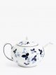 Wild Strawberry Bone China Teapot, 800ml, Inky Blue
